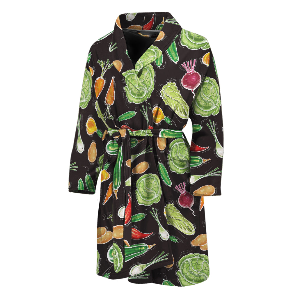 Fresh Vegetable Pattern Print Men's Bathrobe