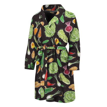 Fresh Vegetable Pattern Print Men's Bathrobe