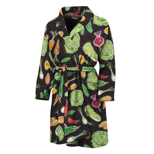Fresh Vegetable Pattern Print Men's Bathrobe