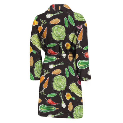 Fresh Vegetable Pattern Print Men's Bathrobe