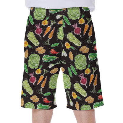 Fresh Vegetable Pattern Print Men's Beach Shorts
