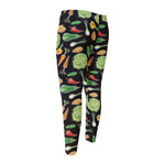 Fresh Vegetable Pattern Print Men's Compression Pants