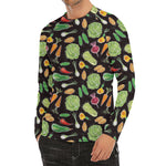 Fresh Vegetable Pattern Print Men's Long Sleeve Rash Guard