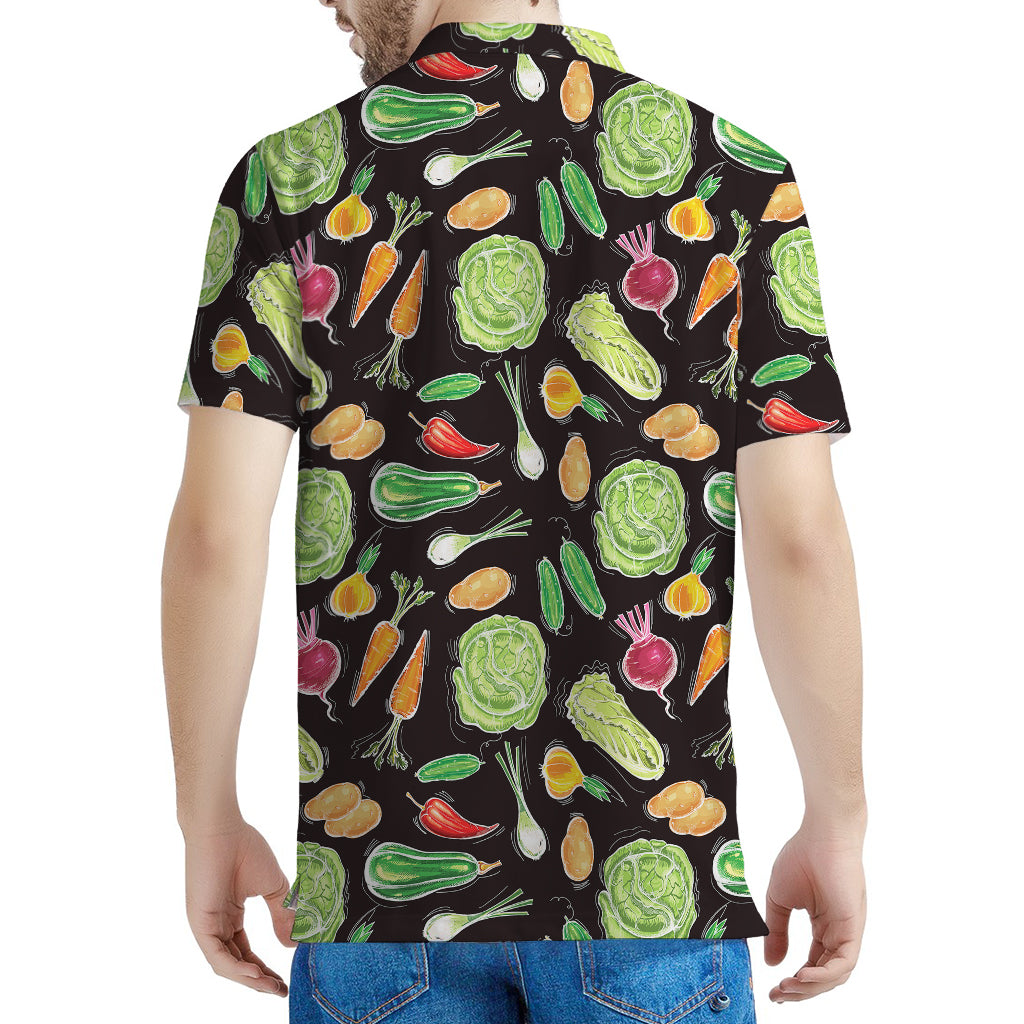 Fresh Vegetable Pattern Print Men's Polo Shirt