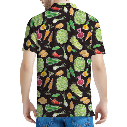 Fresh Vegetable Pattern Print Men's Polo Shirt