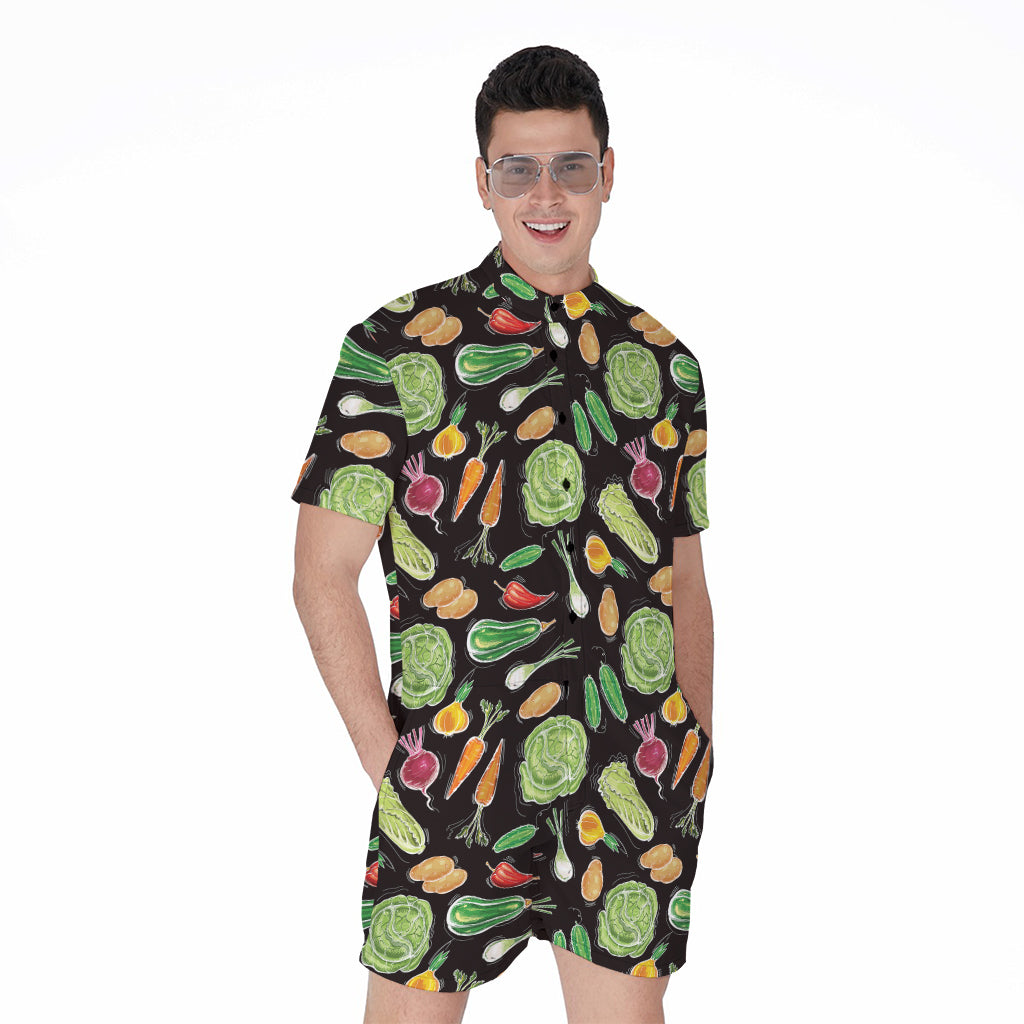 Fresh Vegetable Pattern Print Men's Rompers