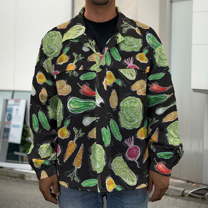 Fresh Vegetable Pattern Print Men's Shirt Jacket