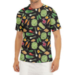 Fresh Vegetable Pattern Print Men's Short Sleeve Rash Guard