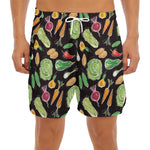 Fresh Vegetable Pattern Print Men's Split Running Shorts