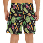 Fresh Vegetable Pattern Print Men's Split Running Shorts
