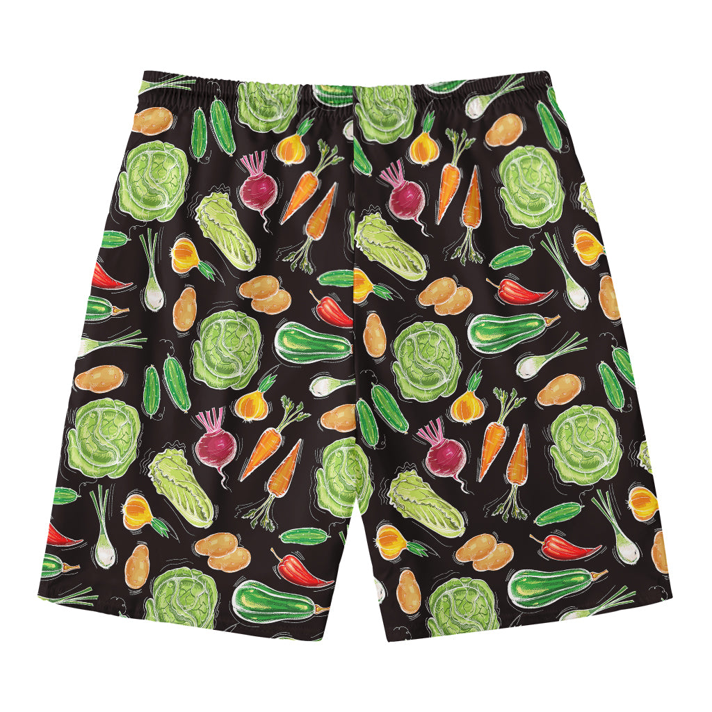 Fresh Vegetable Pattern Print Men's Swim Trunks