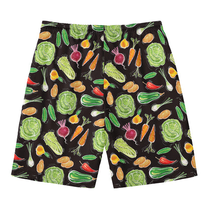 Fresh Vegetable Pattern Print Men's Swim Trunks