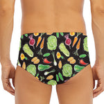 Fresh Vegetable Pattern Print Men's Triangle Swim Briefs