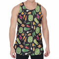 Fresh Vegetable Pattern Print Men's Velvet Tank Top