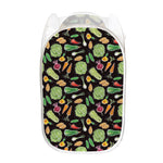 Fresh Vegetable Pattern Print Mesh Laundry Hamper