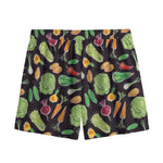 Fresh Vegetable Pattern Print Mesh Shorts