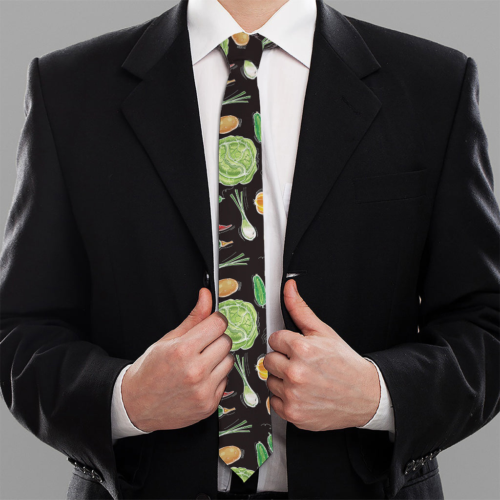 Fresh Vegetable Pattern Print Necktie