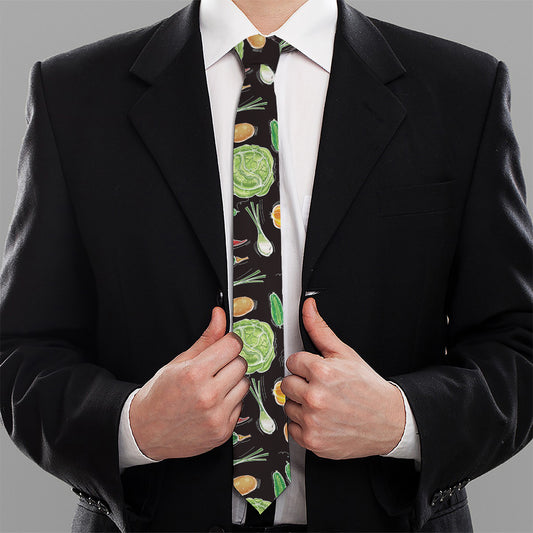 Fresh Vegetable Pattern Print Necktie