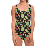 Fresh Vegetable Pattern Print One Piece Swimsuit