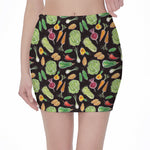 Fresh Vegetable Pattern Print Pencil Mini Skirt