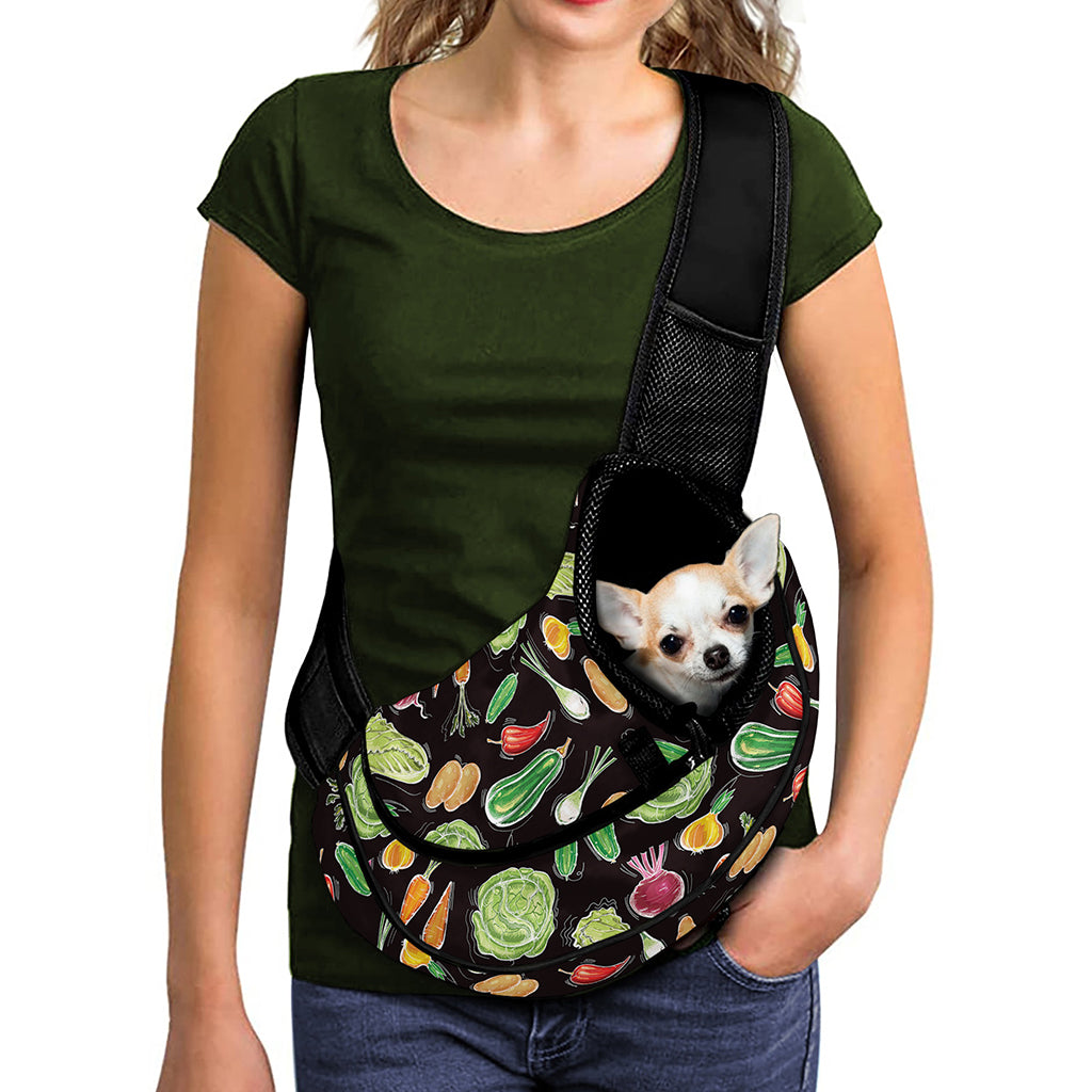 Fresh Vegetable Pattern Print Pet Sling Carrier