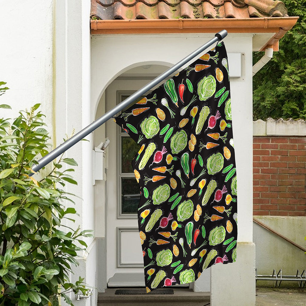 Fresh Vegetable Pattern Print Polyester Flag