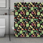 Fresh Vegetable Pattern Print Polyester Shower Curtain