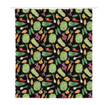 Fresh Vegetable Pattern Print Polyester Shower Curtain