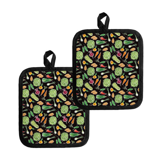 Fresh Vegetable Pattern Print Pot Holders