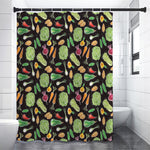 Fresh Vegetable Pattern Print Premium Shower Curtain