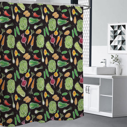 Fresh Vegetable Pattern Print Premium Shower Curtain