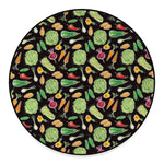 Fresh Vegetable Pattern Print Round Floor Mat