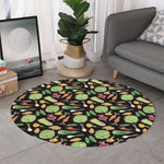 Fresh Vegetable Pattern Print Round Rug