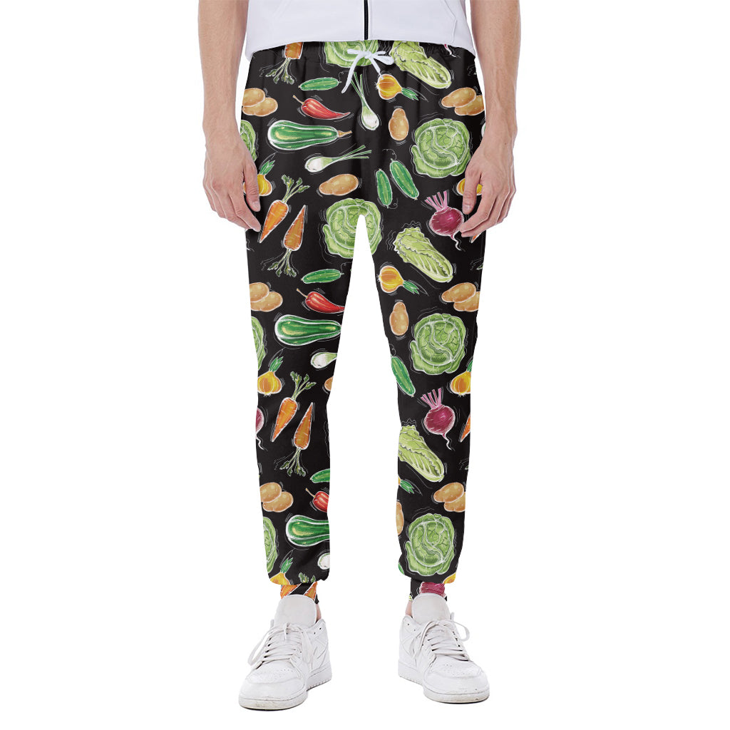 Fresh Vegetable Pattern Print Scuba Joggers