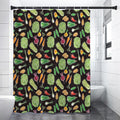 Fresh Vegetable Pattern Print Shower Curtain