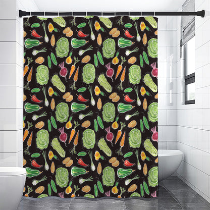 Fresh Vegetable Pattern Print Shower Curtain