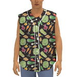 Fresh Vegetable Pattern Print Sleeveless Baseball Jersey