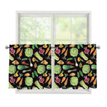 Fresh Vegetable Pattern Print Tier Curtains