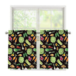 Fresh Vegetable Pattern Print Tier Curtains