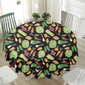 Fresh Vegetable Pattern Print Waterproof Round Tablecloth