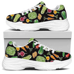 Fresh Vegetable Pattern Print White Chunky Shoes