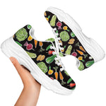 Fresh Vegetable Pattern Print White Chunky Shoes