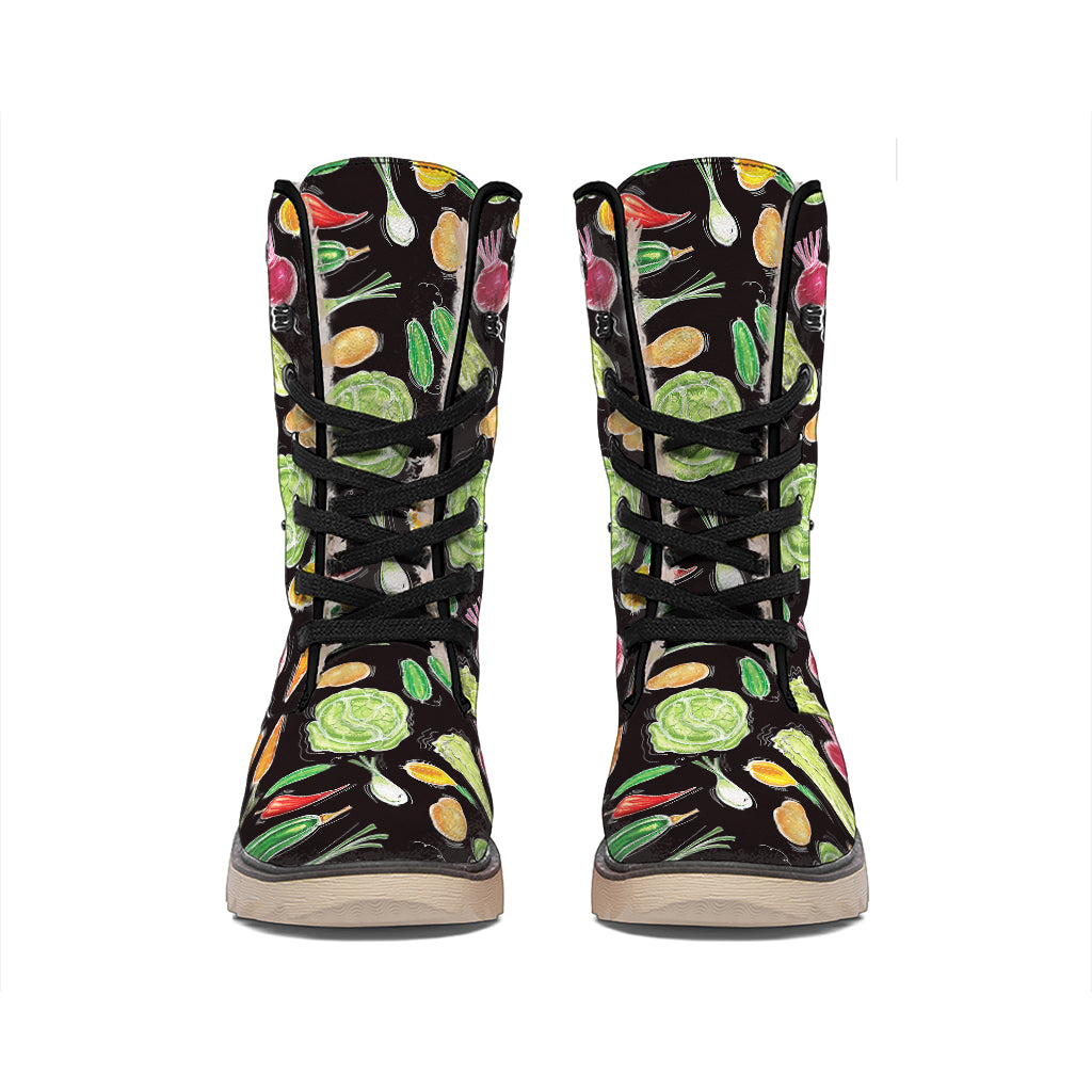 Fresh Vegetable Pattern Print Winter Boots