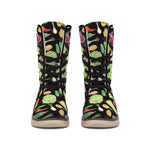 Fresh Vegetable Pattern Print Winter Boots