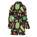 Fresh Vegetable Pattern Print Women's Bathrobe