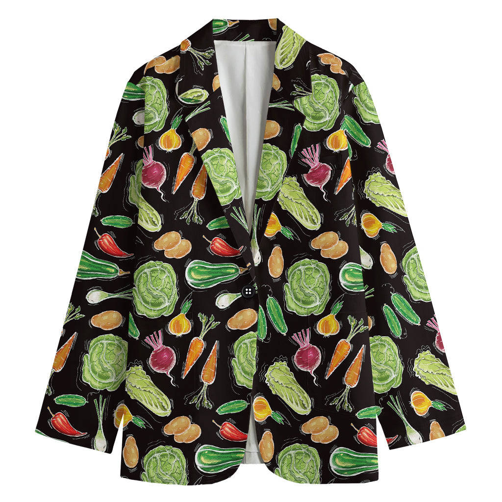 Fresh Vegetable Pattern Print Women's Blazer