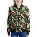 Fresh Vegetable Pattern Print Women's Bomber Jacket