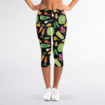 Fresh Vegetable Pattern Print Women's Capri Leggings