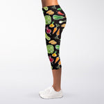 Fresh Vegetable Pattern Print Women's Capri Leggings