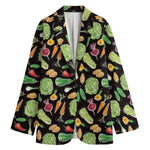 Fresh Vegetable Pattern Print Women's Cotton Blazer